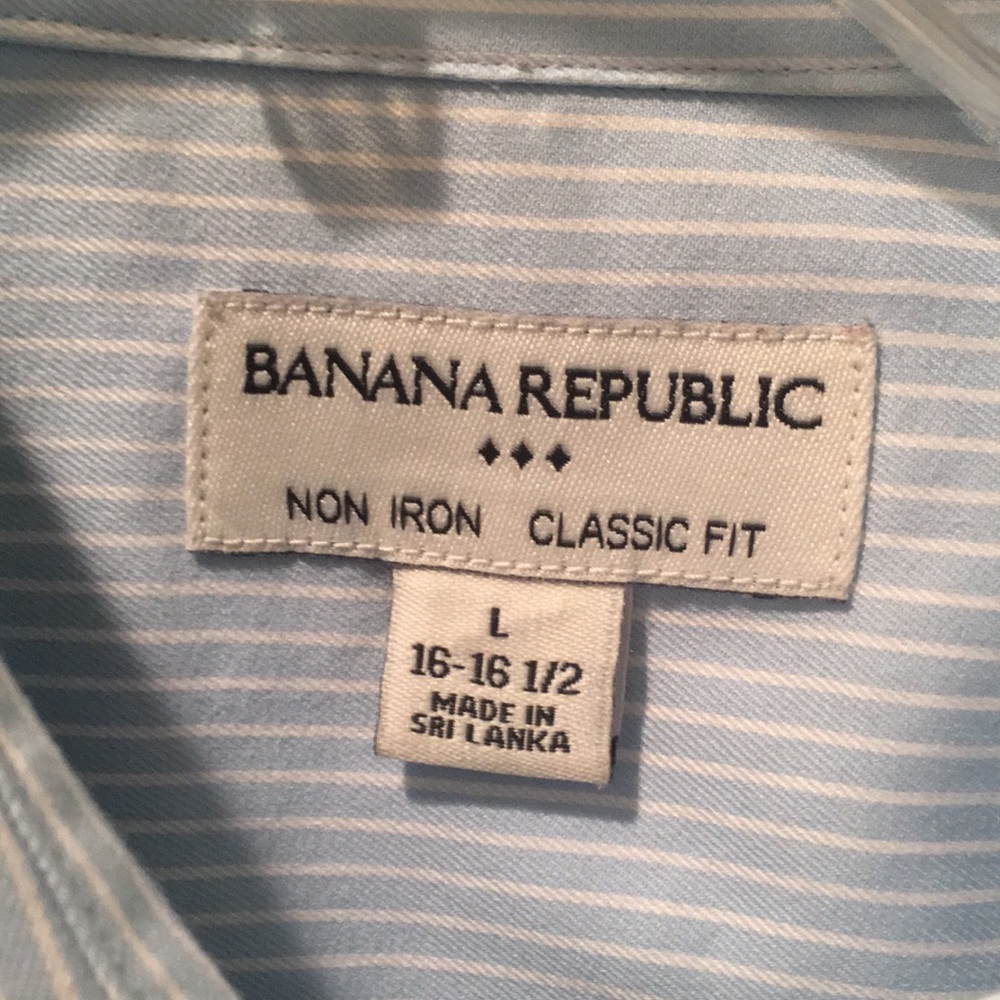 Banana republic blue white stripe non iron classic - Picture 2 of 4